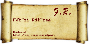 Füzi Rózsa névjegykártya